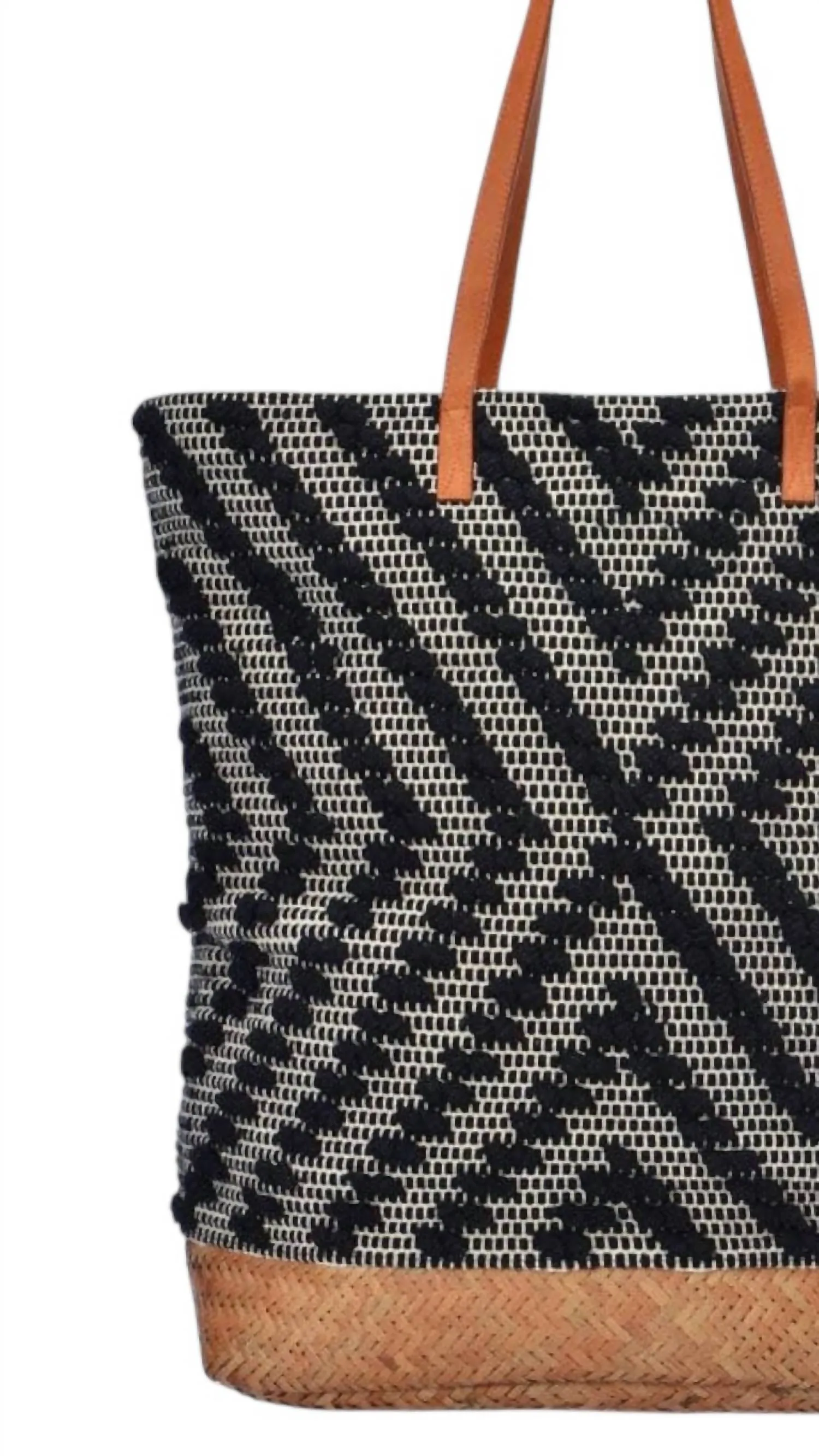 Deka Straw Tote In Black