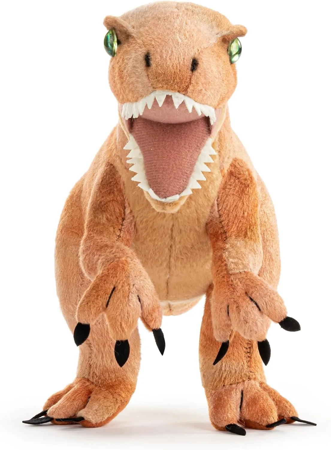 DEMDACO 5004810081 Animalcraft Velociraptor Dinosaur Tan 8 x 7.5 Inch Polyester Soft Plush Stuffed Beanbag Animal