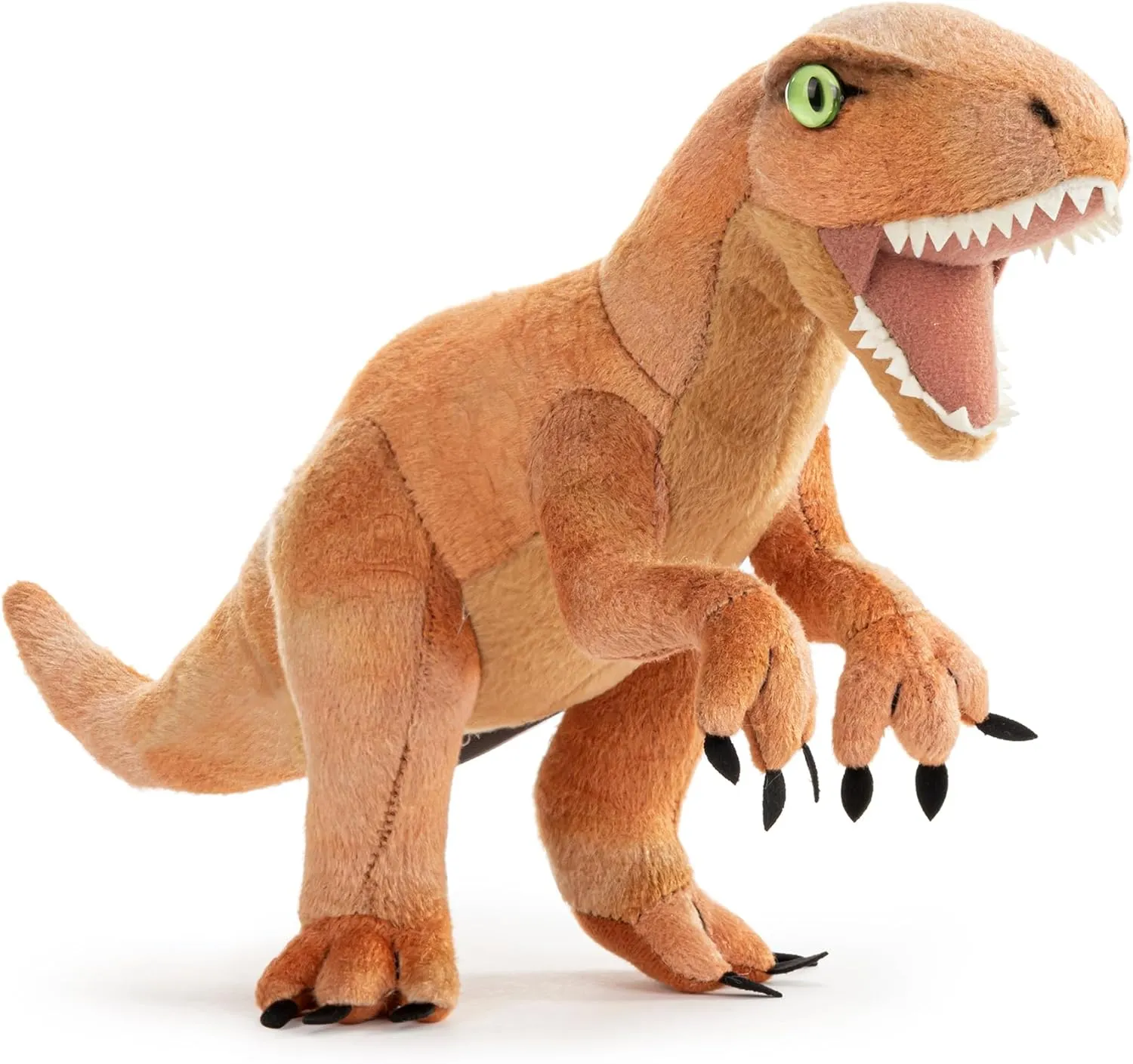 DEMDACO 5004810081 Animalcraft Velociraptor Dinosaur Tan 8 x 7.5 Inch Polyester Soft Plush Stuffed Beanbag Animal