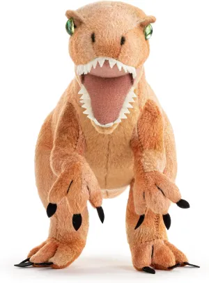 DEMDACO 5004810081 Animalcraft Velociraptor Dinosaur Tan 8 x 7.5 Inch Polyester Soft Plush Stuffed Beanbag Animal