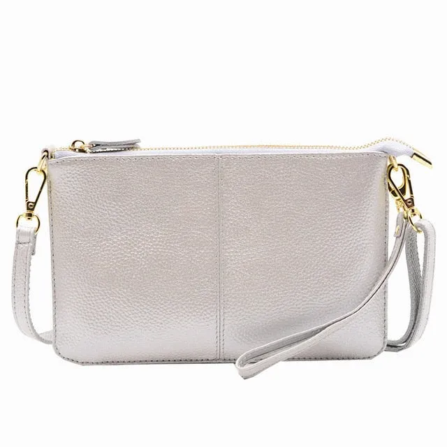 Designer clutch bag for women fashion zipper ladies hand bags genuine leather envelope clutches female with strap clutch purse