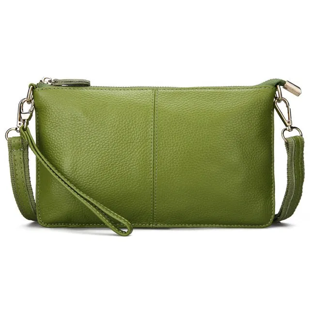 Designer clutch bag for women fashion zipper ladies hand bags genuine leather envelope clutches female with strap clutch purse