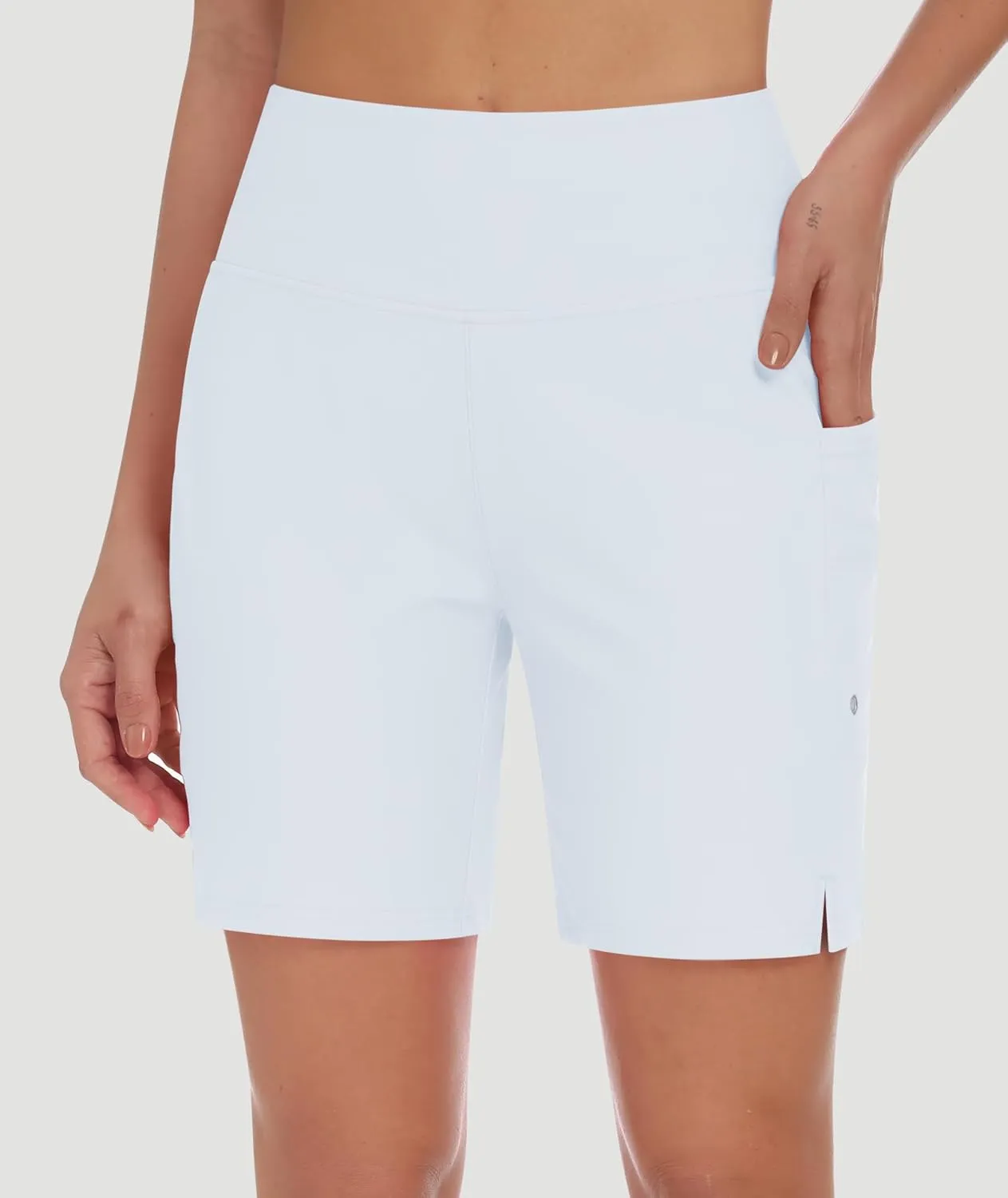 DIBAOLONG Women's Swim Shorts 7" High Waisted Quick Dry UPF 50  Beach Board Shorts for Women with Liner & Pockets