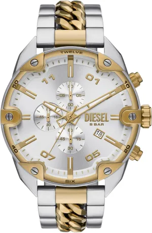 Diesel Spiked Men's Watch, Chronograph Watch with Stainless Steel Bracelet or Genuine Leather Band
