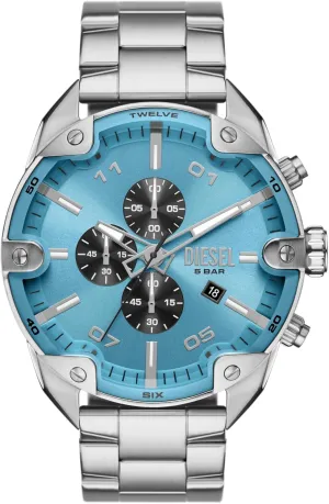 Diesel Spiked Men's Watch, Chronograph Watch with Stainless Steel Bracelet or Genuine Leather Band