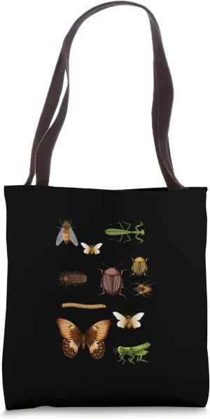 Different Insect Types Bug Arthropod Lover Entomologists Tote Bag