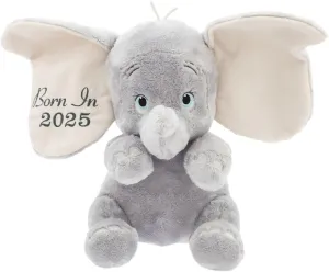 Disney Store Official 'Born in 2025' Dumbo Plush Baby Toy - Soft Stuffed Animal with Embroidered Features, Floppy Ears, Soft Fill - Cute Toys for Babies