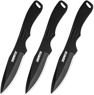 Dispatch Stainless Steel Throwing Knives Set of 3 with Nylon Sheath Well Balanced Kunai Throwing Knife for Recreation and Competition