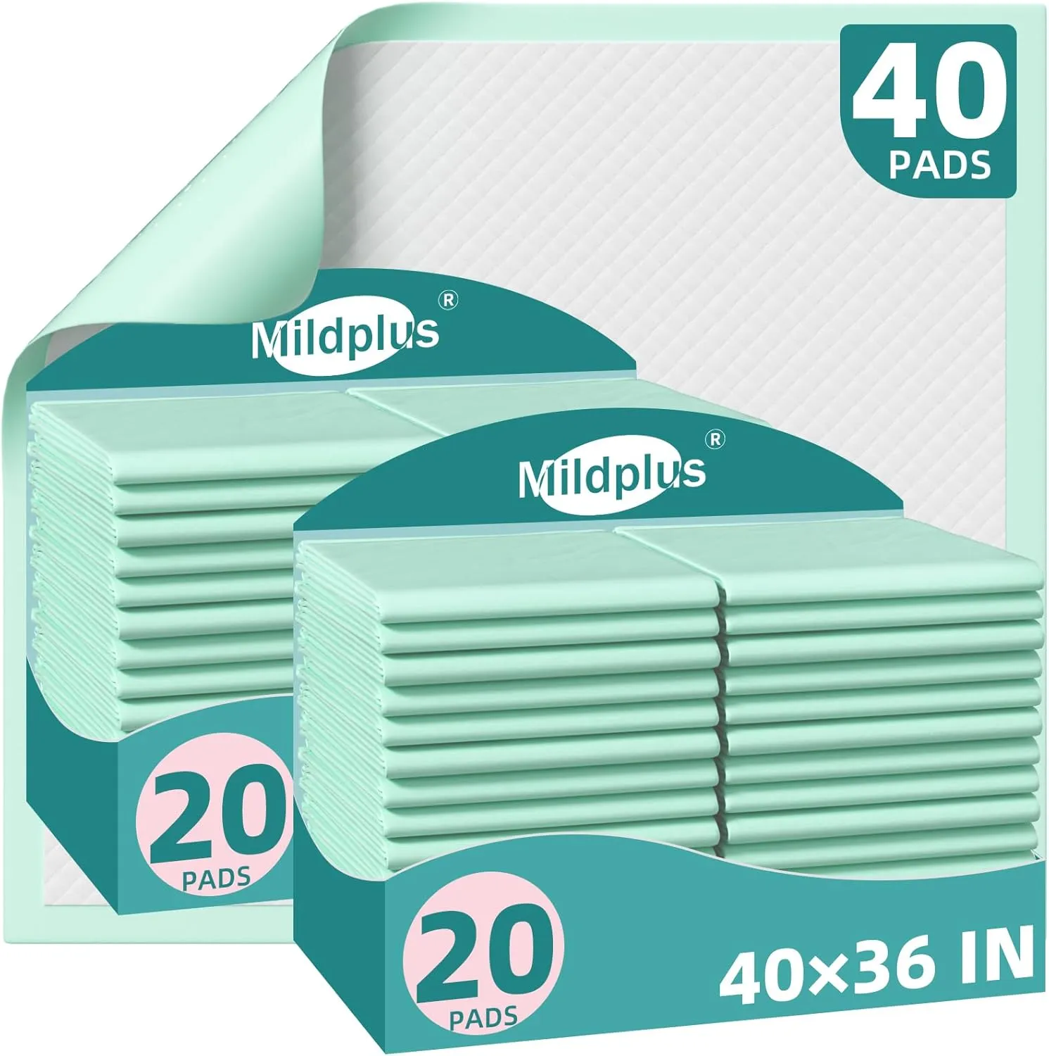 Disposable Bed Pads 40"X36" Extra Large Chucks Pads for Adults Super Absorbent Underpads Waterproof Pee Pads for Incontinence, Mattress or Pets [100x91CM, 40pcs]