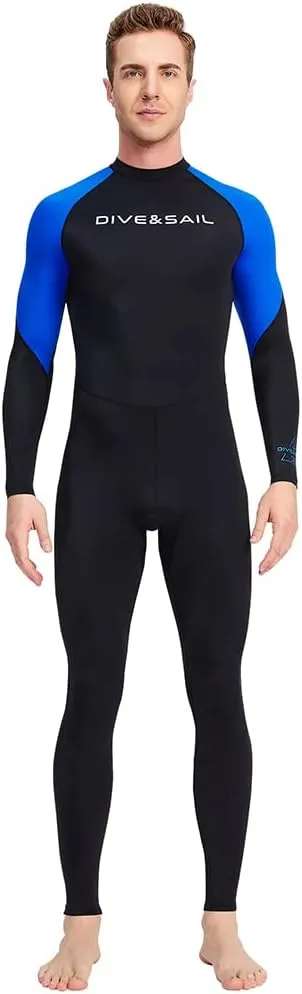 Dive Skins for Women Men Full Body Swimsuit Rash Guard Scuba Skin Thin Wetsuit, One Piece Long Sleeve Quick Dry Diving Skin UV Protection Surfing Spandex Wet Suit for Snorkeling Water Sport