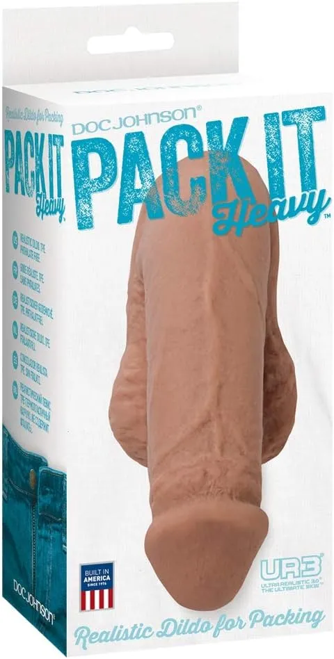 Doc Johnson - Pack It - Prosthetic Flaccid Penis - Realistic Size and Feel - Heavy (200 g)- Caramel
