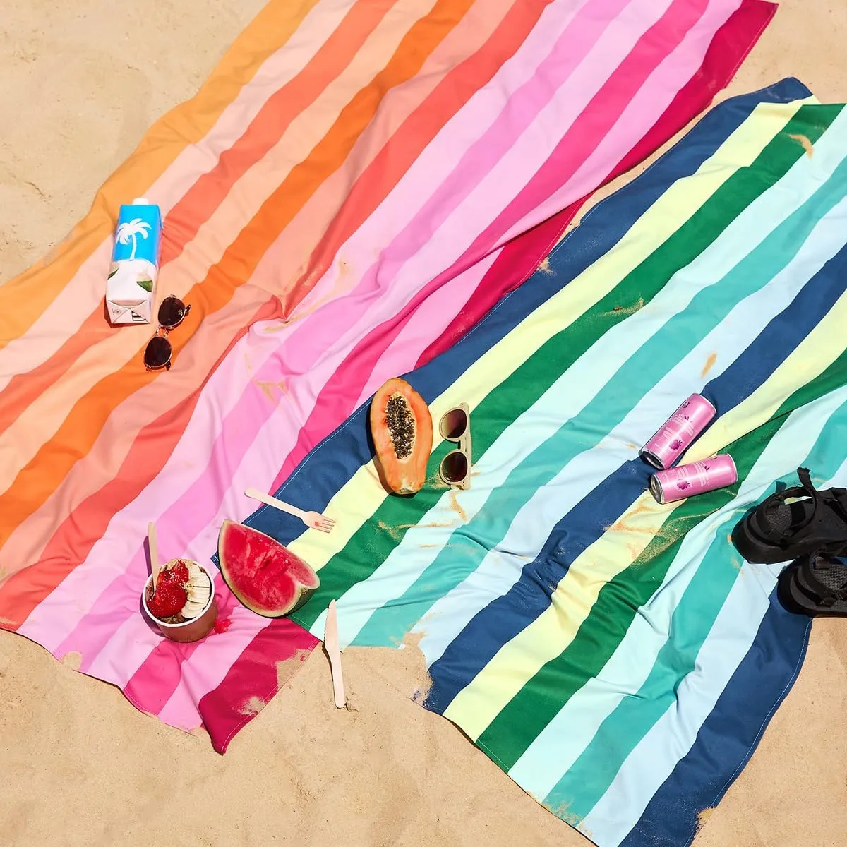 Dock & Bay Quick Drying Towel - for Sports & Gym - Compact, Lightweight - 100% Recycled - Includes Bag - Summer - Miami Sorbet, Extra Large (200x90cm, 78x35)
