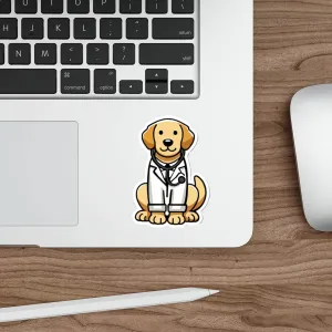Doctor Dog Vinyl Sticker – Waterproof Cartoon Pet Design