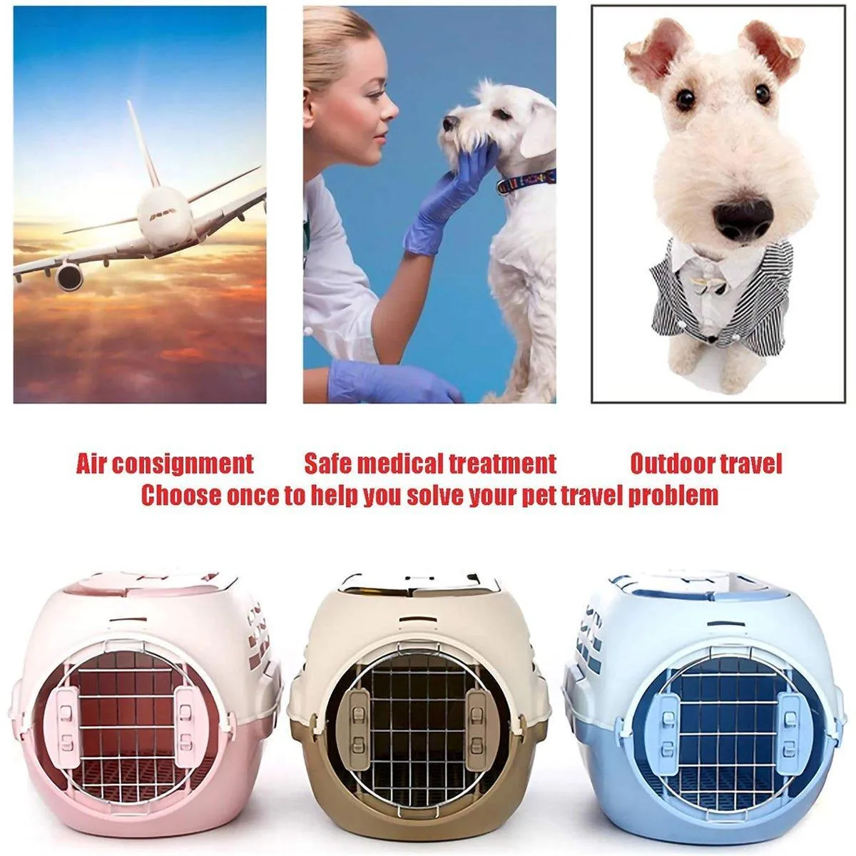 Dog and Cat Carrier Large Space Removable Sunroof Air Carrier for Pet Travel