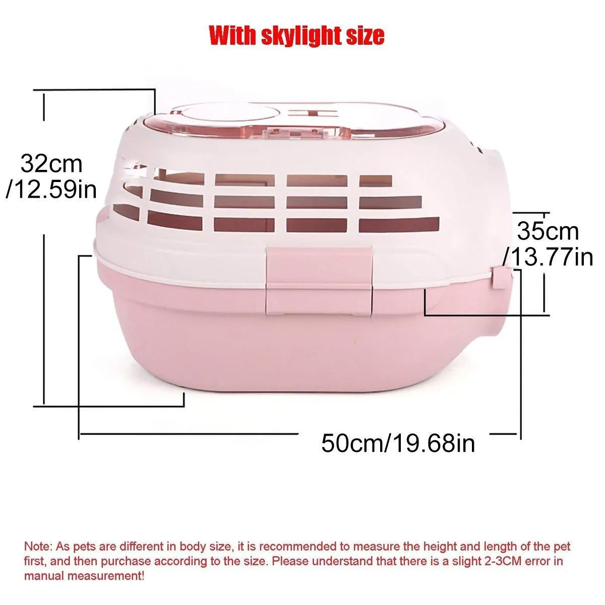 Dog and Cat Carrier Large Space Removable Sunroof Air Carrier for Pet Travel