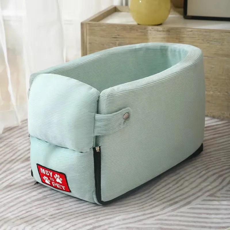 Dog Car Seat Bed & Carrier – Portable Travel Safety Booster for Small Dogs & Cats