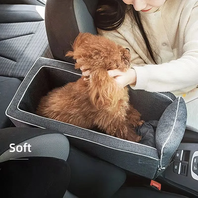 Dog Car Seat Bed & Carrier – Portable Travel Safety Booster for Small Dogs & Cats