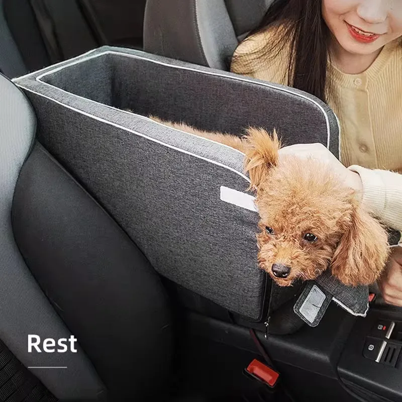 Dog Car Seat Bed & Carrier – Portable Travel Safety Booster for Small Dogs & Cats
