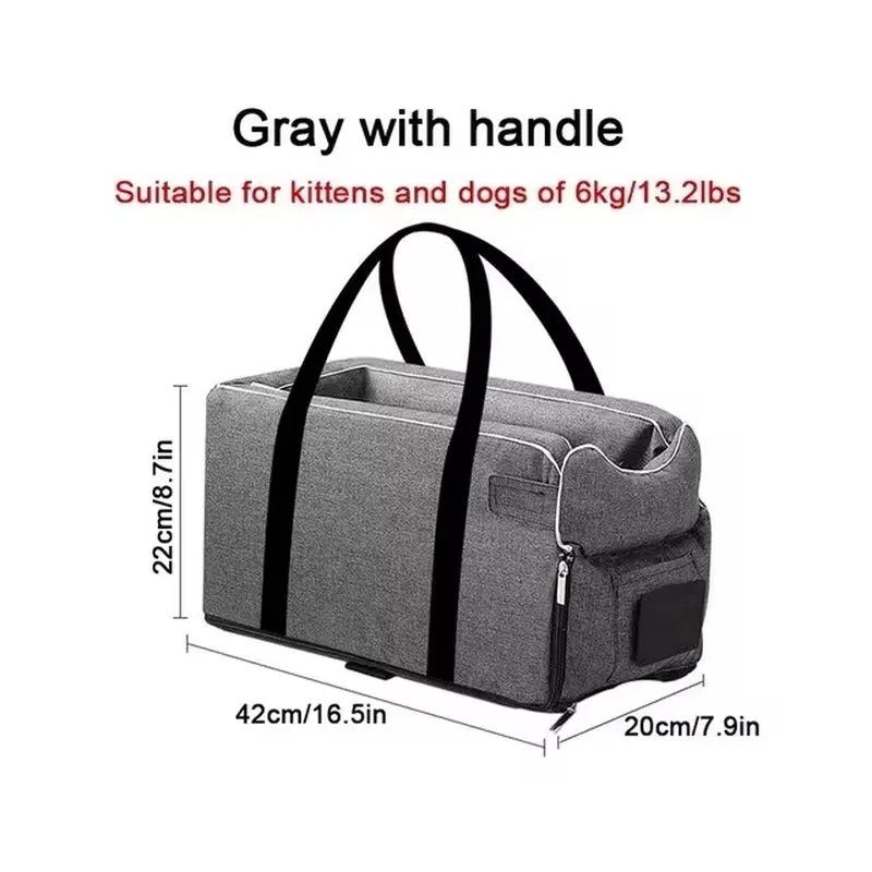 Dog Car Seat Bed & Carrier – Portable Travel Safety Booster for Small Dogs & Cats