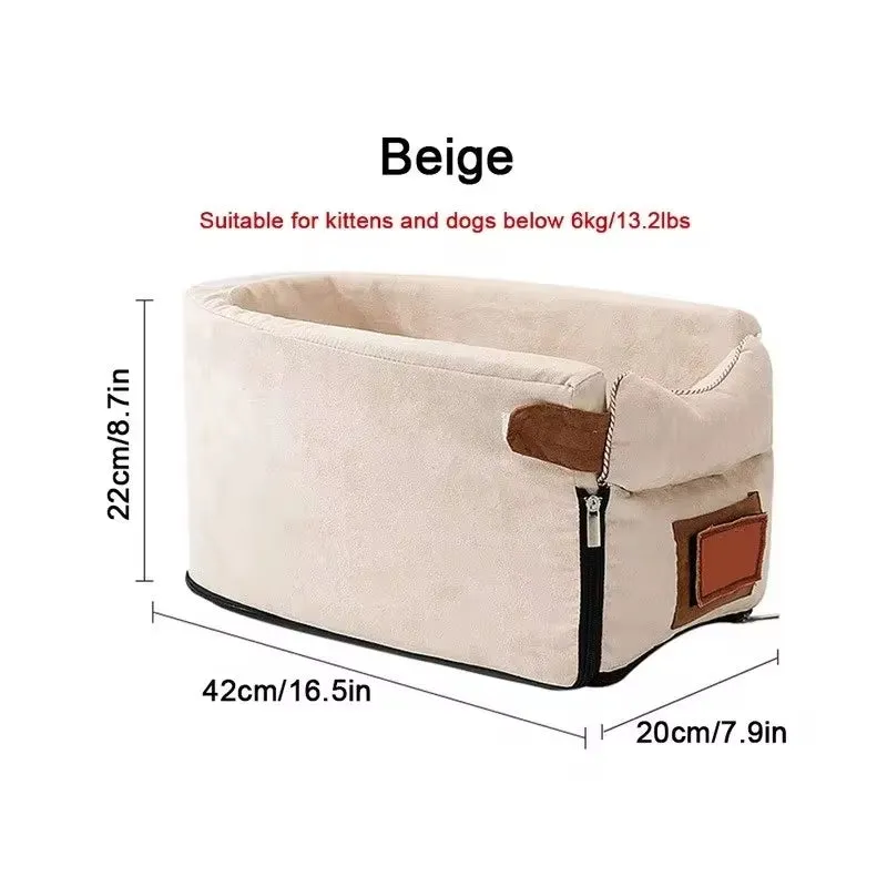 Dog Car Seat Bed & Carrier – Portable Travel Safety Booster for Small Dogs & Cats
