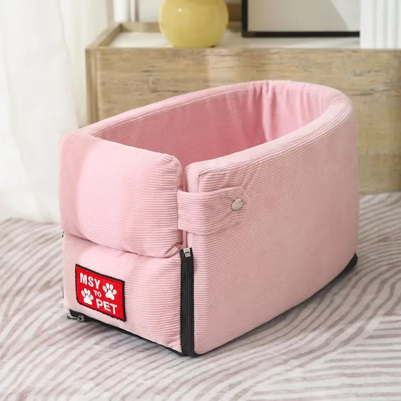 Dog Car Seat Bed & Carrier – Portable Travel Safety Booster for Small Dogs & Cats