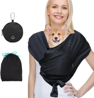 Dog Carriers for Small Dogs,Hands Free Cat Carrier,Front Facing Dog Backpack Carrier,Cat Sling,Double Shoulder Strap Design,Freeing Hands and Reducing Back Pain,with Dog Training Bag (Black，L)