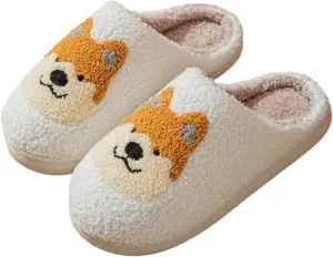 Dog Cat Slippers Plush Animal Pet Comfortable Winter Women Men Soft Non-slip