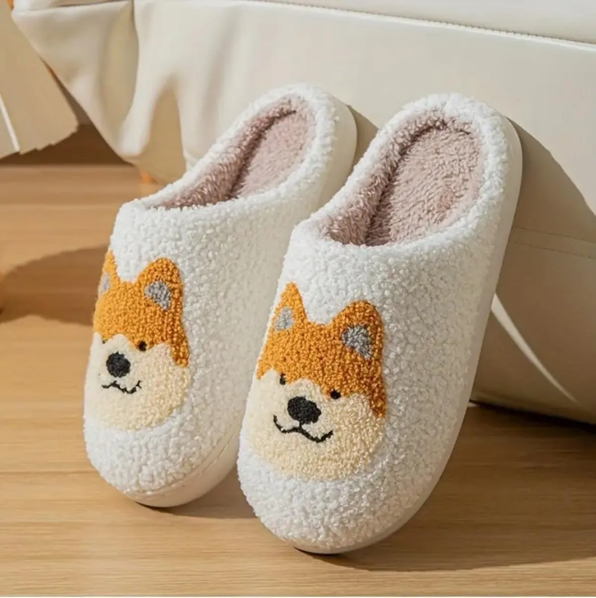 Dog Cat Slippers Plush Animal Pet Comfortable Winter Women Men Soft Non-slip