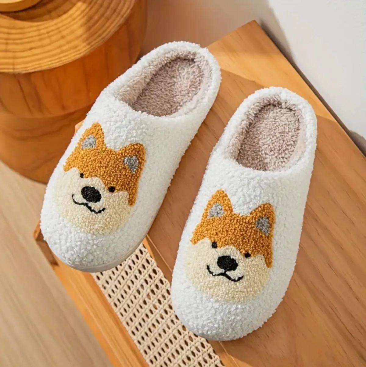 Dog Cat Slippers Plush Animal Pet Comfortable Winter Women Men Soft Non-slip
