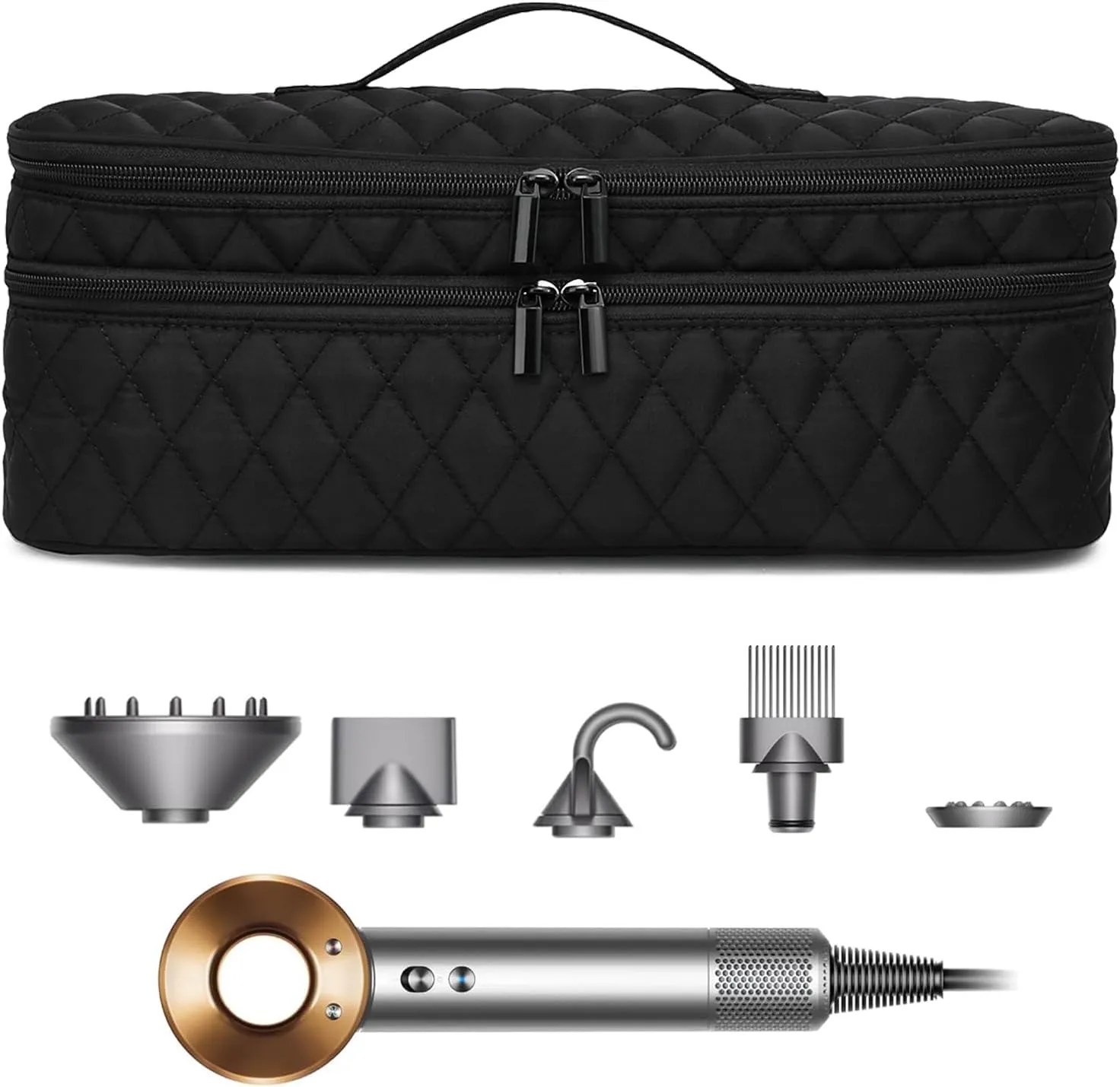 Double-Layer Travel Carrying Case Compatible with Revlon One-Step Hair Dryer Brush/Volumizer/Styler/Shark FlexStyle Attachment Portable Storage Organizer Bag Hair Tools Travel Bag