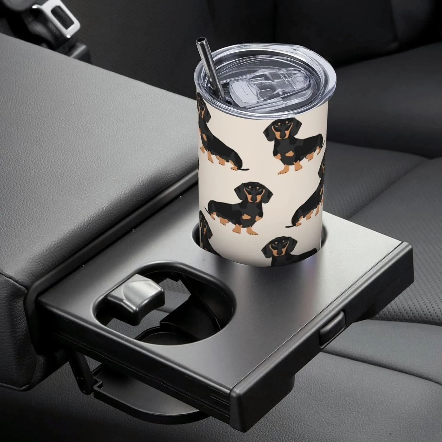 Doxie Dachshund Weiner Dog Pet Dogs 20 oz Tumbler Stainless Steel Vacuum Insulation Travel Mug Proof Lid Water Coffee Cup Included for Home Office School - Works Great for Ice Drink Hot Beverage