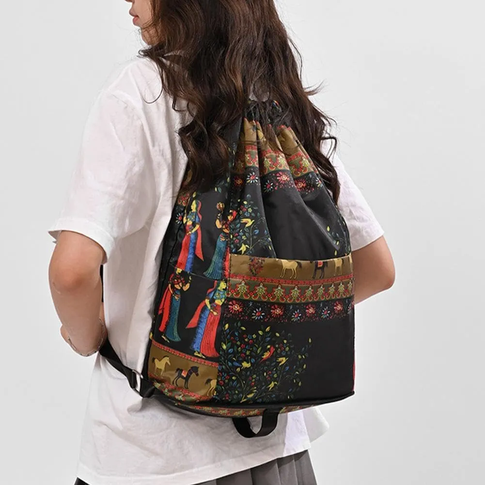Drawstring Foldable Sports Backpack, Large Capacity Dry Wet Separation Travel Sports Backpack, Waterproof Women's Bag