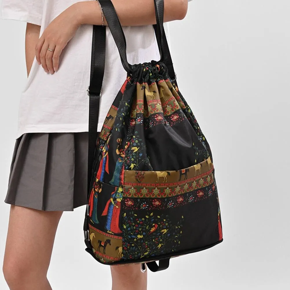 Drawstring Foldable Sports Backpack, Large Capacity Dry Wet Separation Travel Sports Backpack, Waterproof Women's Bag