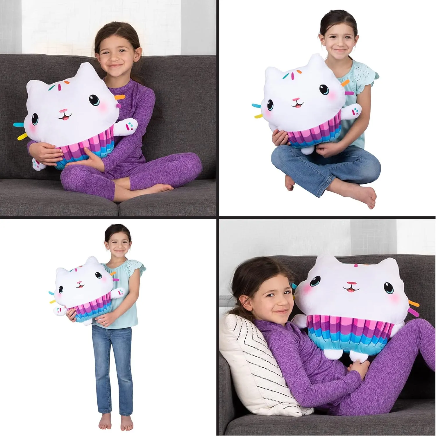 DreamWorks Gabby's Dollhouse Cakey Kids Bedding Super Soft Plush Cuddle Pillow Buddy, By Franco, 17.5" x 15" x 5"
