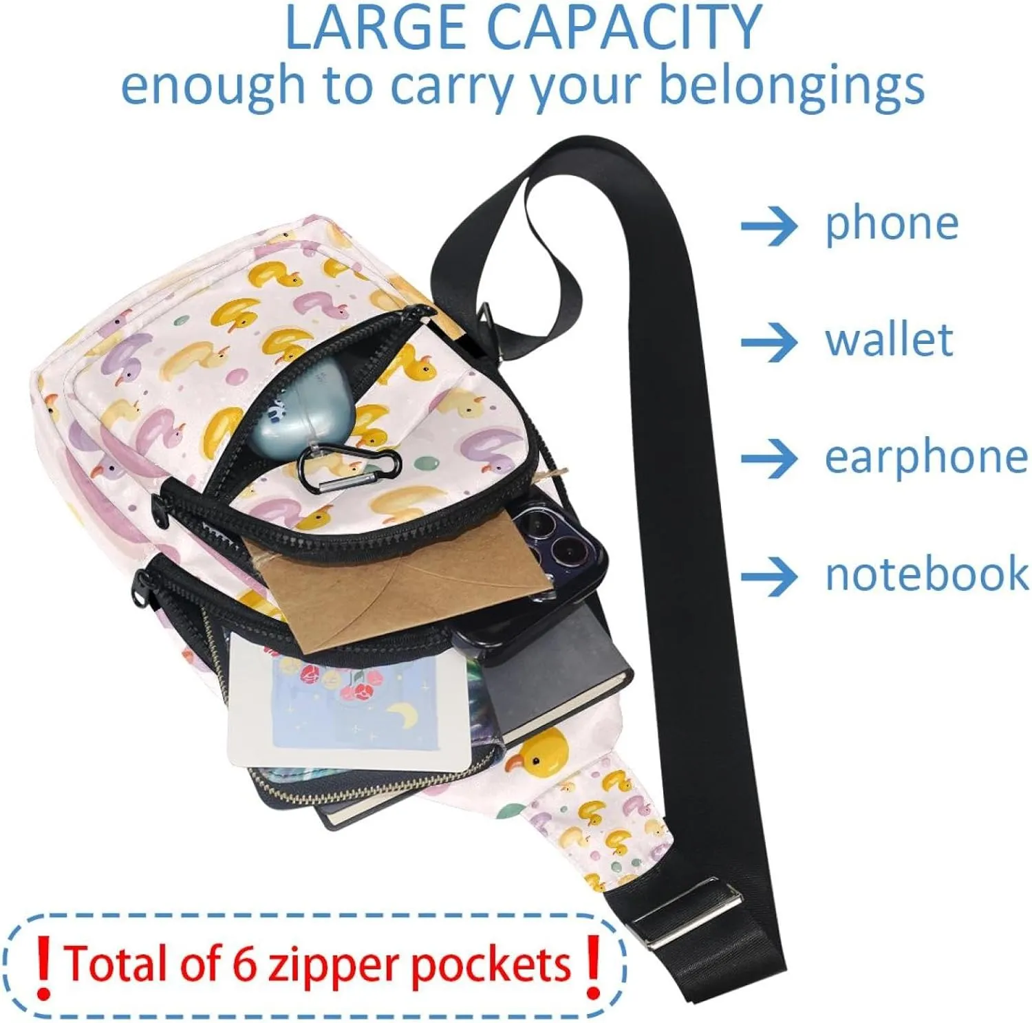 ducks in pastel colors (1) Sling Bag for Women Men Crossbody Shoulder Tote Blet Bags Backpack Fanny Pack Travel Purse