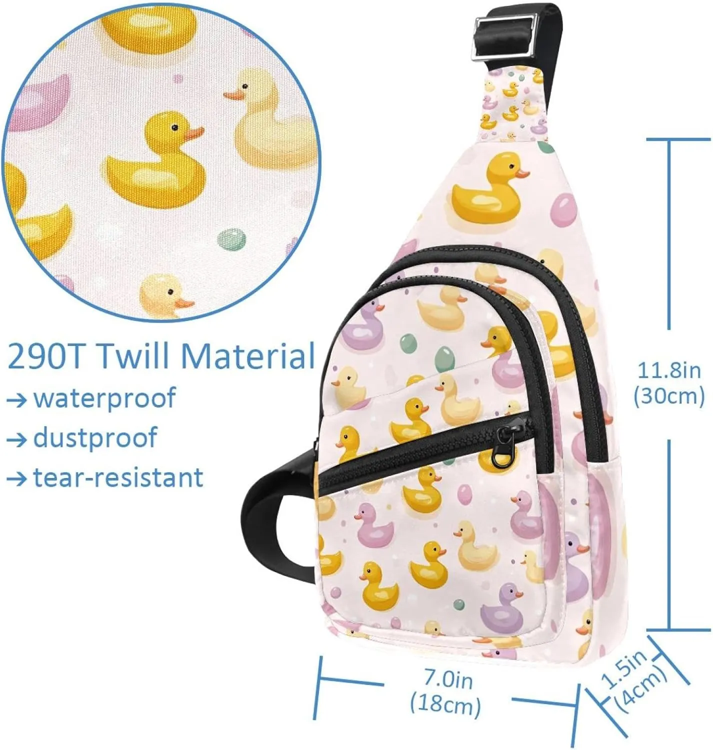 ducks in pastel colors (1) Sling Bag for Women Men Crossbody Shoulder Tote Blet Bags Backpack Fanny Pack Travel Purse