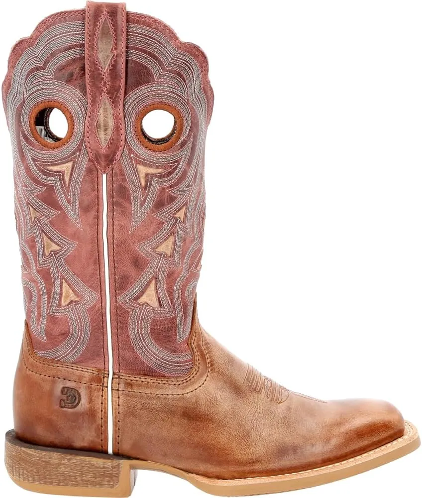 Durango® Lady Rebel Pro™ Women's Burnished Rose Western Boot, Dusty Brown Sky Blue, Size 9(M)