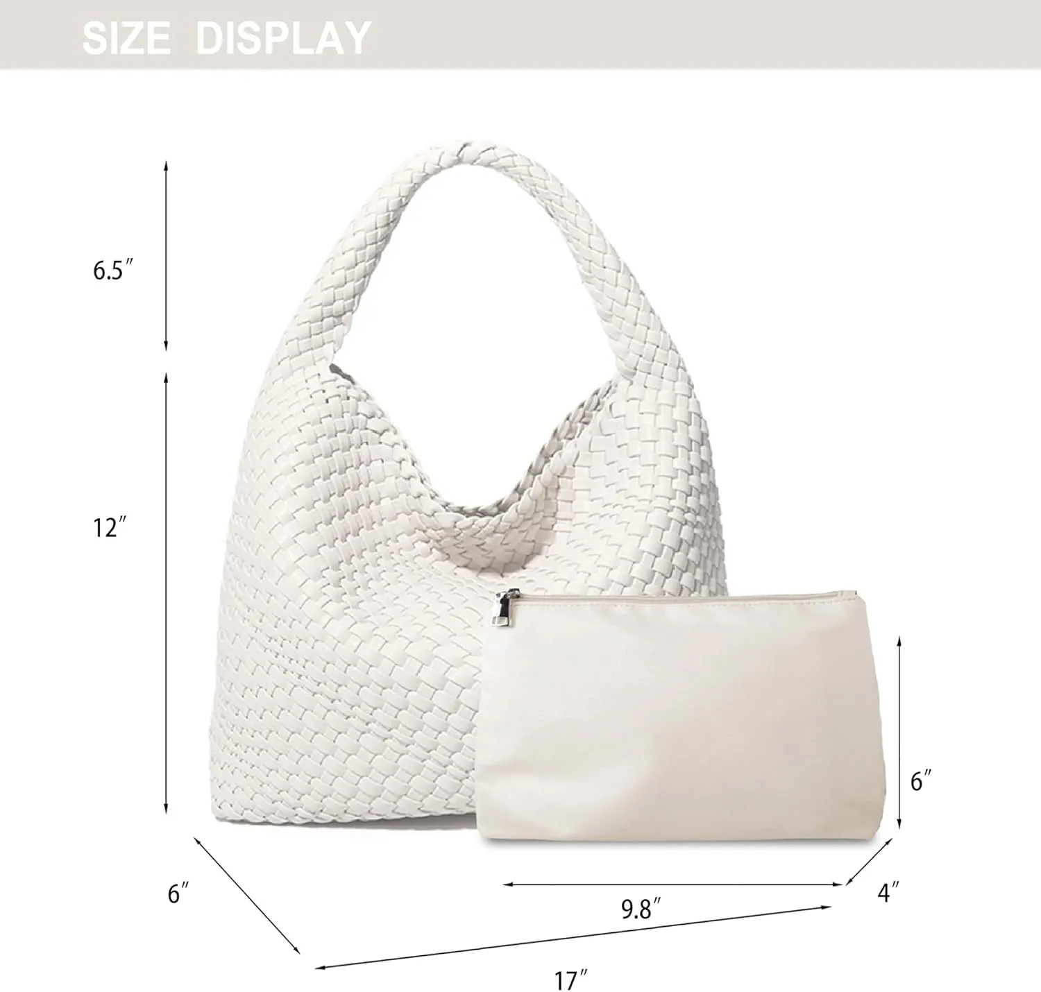 Dyalsa Woven Bag for Women, Vegan Leather Tote Bag Large Summer Beach Handbag Purse Retro Handmade Travel Shoulder Bag Set