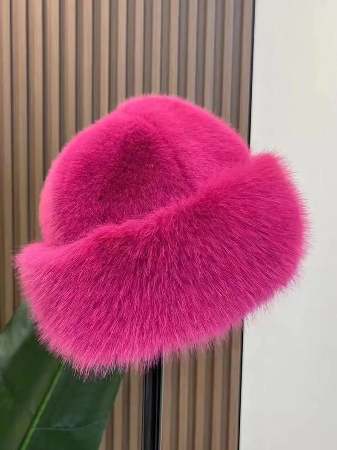 Eforcase 2PCS Women Winter Fuzzy Bucket Hat Warm Faux Fur Fluffy Hat Fisherman Cap Russian Cossack Style Hat for Cold Weather