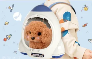 Electronic Interactive Plush Puppy - Battery Operated Mechanical Walking Little Pet Dog with a Cute Bag, Barking, Tail Wagging, Stretching Companion Animal for Toddlers & Kids (Brown)
