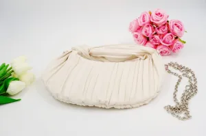 Elegant Pleated Ivory Sling Bag