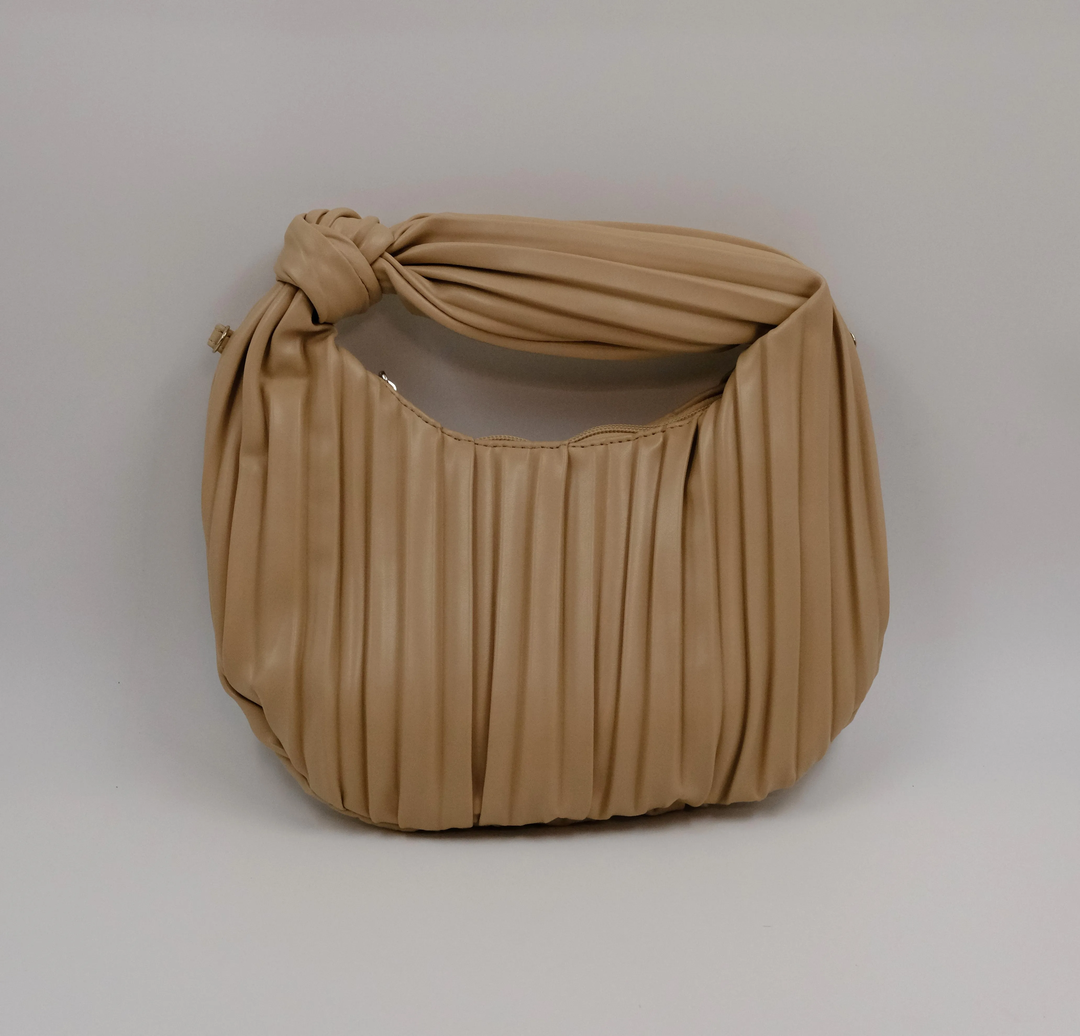 Elegant Pleated Ivory Sling Bag