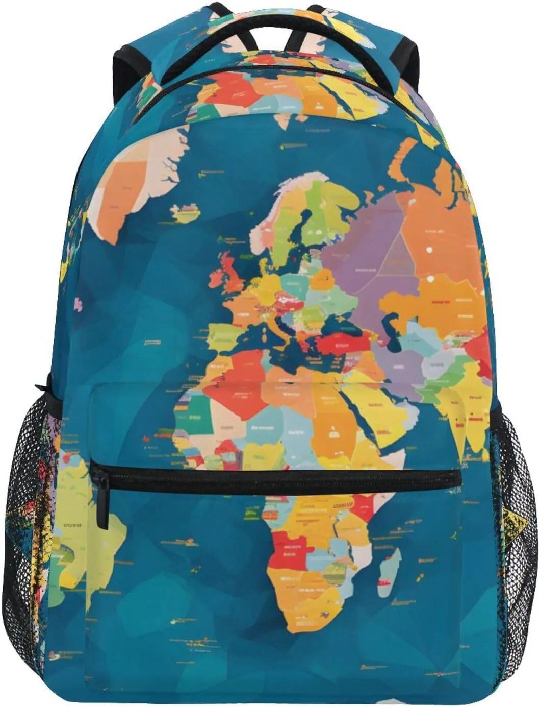 Element World Map Backpack Daypack Shoulder Bag Book Bag Lightweight Back Pack with Reflective Strip Travel Laptop Daypack 12 ×16.9 In