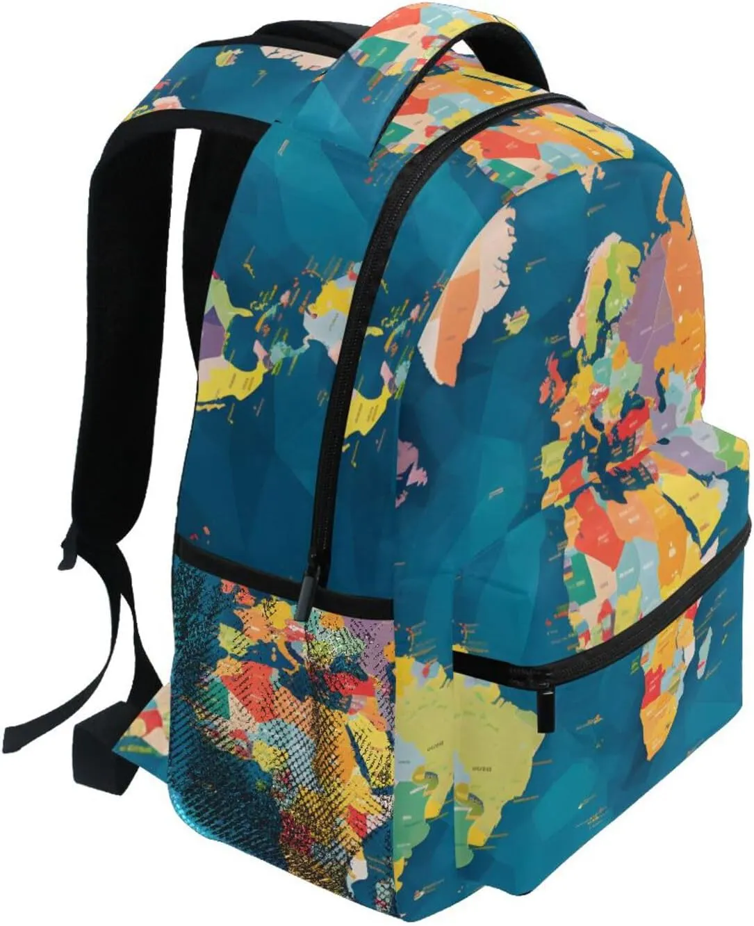 Element World Map Backpack Daypack Shoulder Bag Book Bag Lightweight Back Pack with Reflective Strip Travel Laptop Daypack 12 ×16.9 In