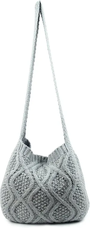 ENBEI Handmade Crochet Bag–Boho Chic Shoulder Bag, Aesthetic Kinted Bag,Cute Crossbody Bag,Beach, Shoppingor Daily Use