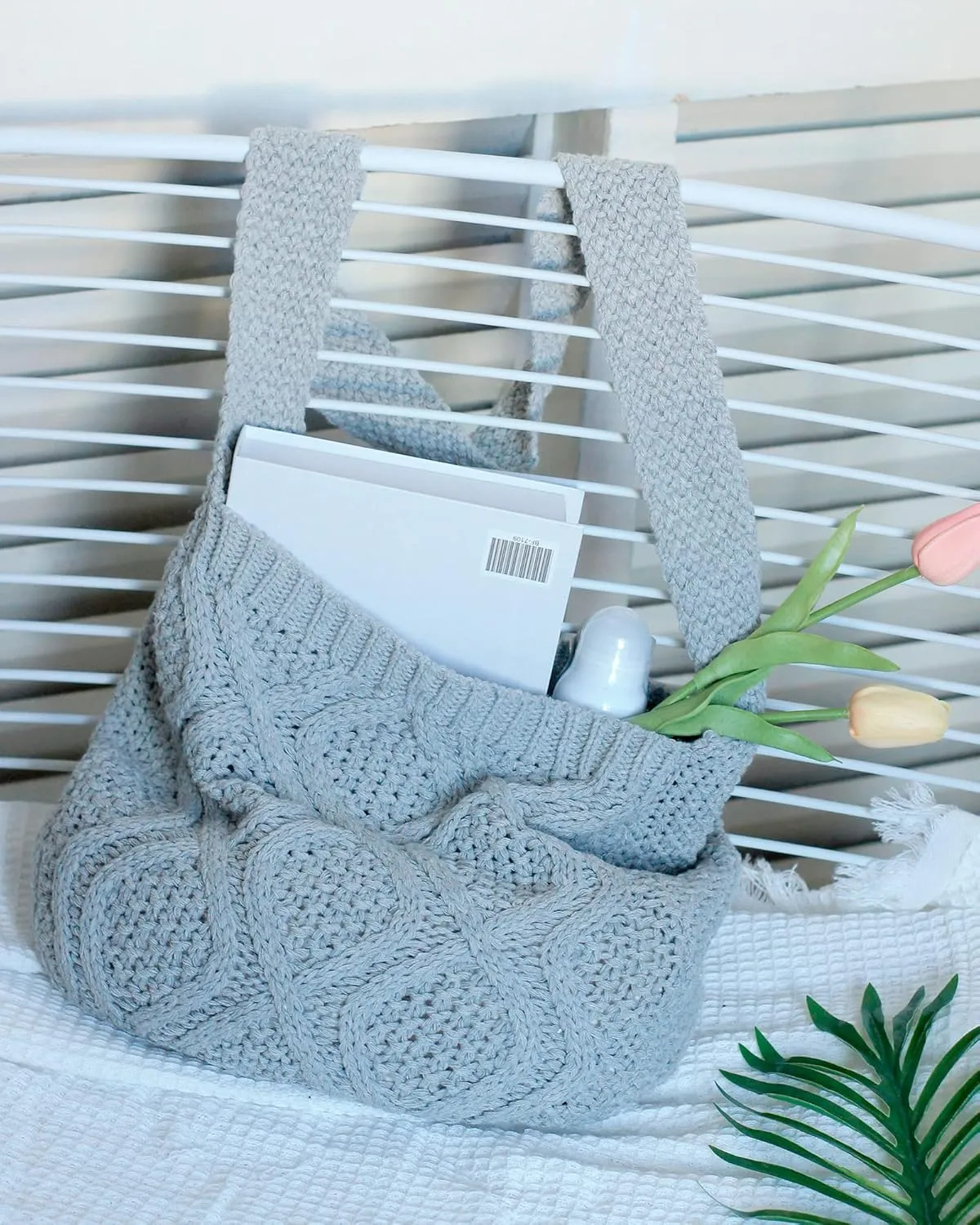 ENBEI Handmade Crochet Bag–Boho Chic Shoulder Bag, Aesthetic Kinted Bag,Cute Crossbody Bag,Beach, Shoppingor Daily Use