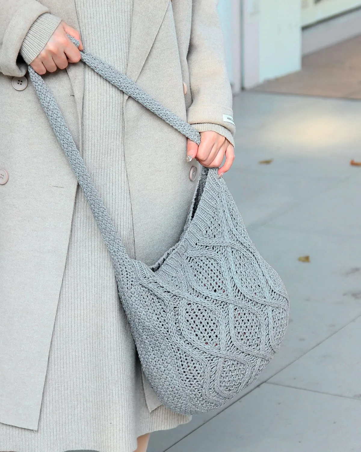 ENBEI Handmade Crochet Bag–Boho Chic Shoulder Bag, Aesthetic Kinted Bag,Cute Crossbody Bag,Beach, Shoppingor Daily Use