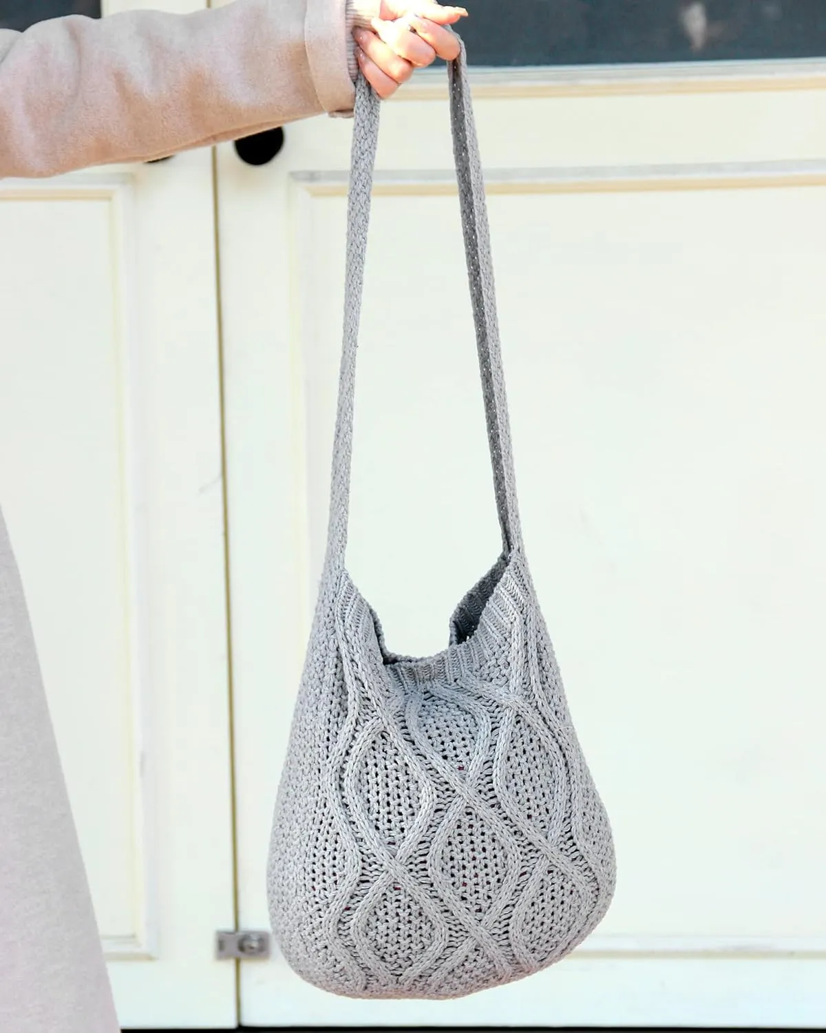 ENBEI Handmade Crochet Bag–Boho Chic Shoulder Bag, Aesthetic Kinted Bag,Cute Crossbody Bag,Beach, Shoppingor Daily Use