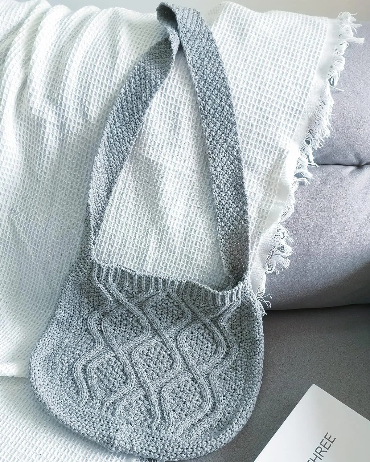ENBEI Handmade Crochet Bag–Boho Chic Shoulder Bag, Aesthetic Kinted Bag,Cute Crossbody Bag,Beach, Shoppingor Daily Use