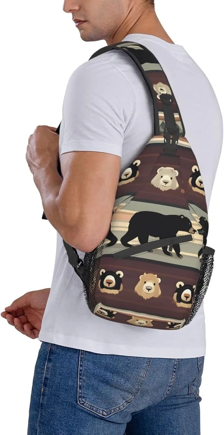 England Symbols Print Crossbody Sling Backpack For Women Men,Sling Bag Travel Hiking Chest Bag Daypack